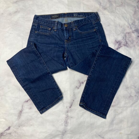 J Crew Toothpick Skinny Jeans Womens Size 27 Ankle Dark Wash - Picture 1 of 3